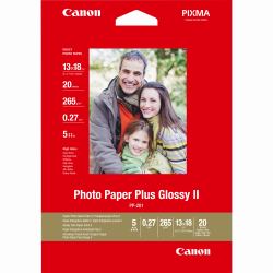 Canon PP-201 Glossy II Photo Paper Plus 5x7" - 20 Sheets 