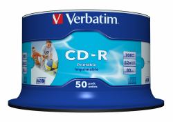Verbatim CD-R AZO Wide Inkjet Printable no ID 700 MB 52x 50 pc[s] 