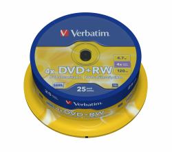 Verbatim DVD+RW Matt Silver 4.7 GB 25 pc[s] 