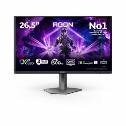 AOC AGON PRO AG276QKD2 computer monitor 67.3 cm [26.5"] 2560 x 1440 pixels Quad HD QD-OLED Black, Grey 