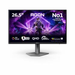 AOC AGON PRO AG276QZD2 computer monitor 67.3 cm [26.5"] 2560 x 1440 pixels Quad HD QD-OLED Black, Grey 