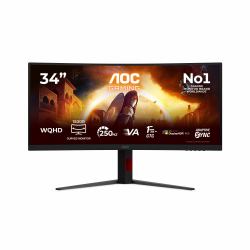 AOC G4 CU34G4ZCA computer monitor 86.4 cm [34"] 3440 x 1440 pixels Wide Quad HD Black, Red 