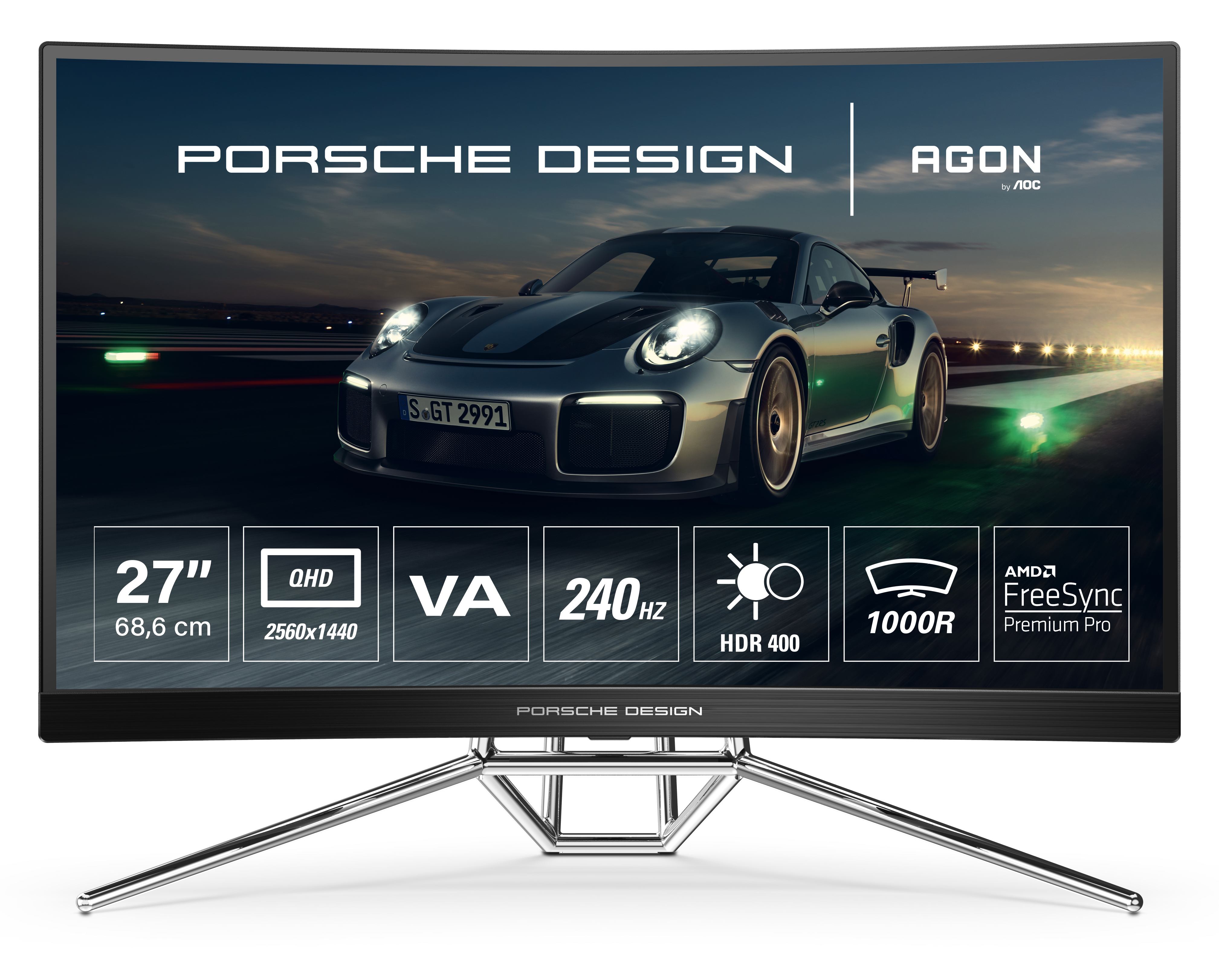 Aoc Pd27 Aoc Porsche Pd27 Led Display 68 6 Cm 27 2560 X 1440 Pixels 2k Ultra Hd Black