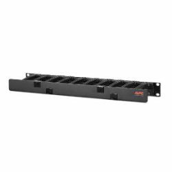 APC NetShelter Cable Management, Horizontal Cable Manager, 1U, Single Side with Cover, Black, 483 x 44 x 110 mm 