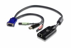 ATEN USB - VGA to Cat5e/6 KVM Adapter Cable [CPU Module], with Audio & Virtual Media Support 
