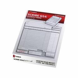 Acco Rexel Twinlock Scribe 654 Sales Receipt 2 Part Refill [100] 