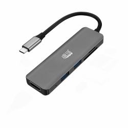 Adesso AUH-4020 laptop dock/port replicator Thunderbolt 3 Aluminium 