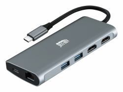 Adesso AUH-4040 laptop dock/port replicator Wired USB 3.2 Gen 1 [3.1 Gen 1] Type-C Grey 