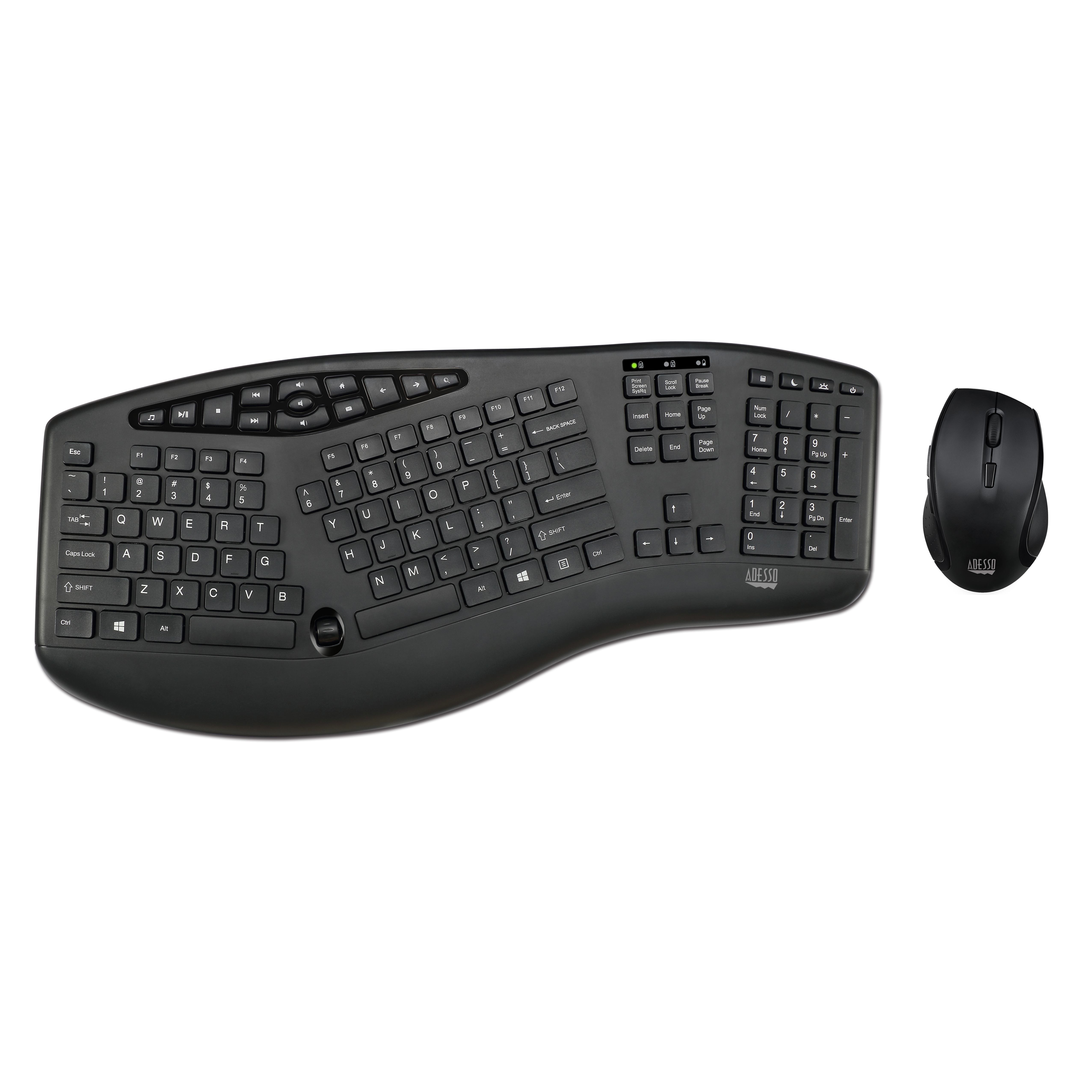 Adesso Wkb 1600cb Adesso Truform Media 1600 Wireless Ergonomic Keyboard And Optical Mouse Adesso Wkb 1600cb Adesso Truform Media 1600 Wireless Ergonomic Keyboard And Optical Mouse
