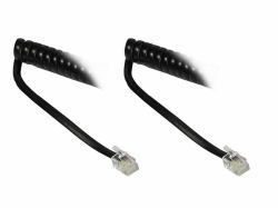 Alcasa Telephone cord, 4m Black 