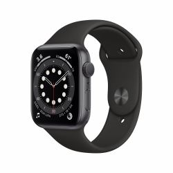 Apple Watch Series 6 GPS, 44mm Space Gray Aluminium Case with Black Sport Band - Regular 