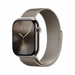 Apple Watch Series 10 GPS + Cellular 46mm Natural Titanium Case with Natural Milanese Loop - S/M 
