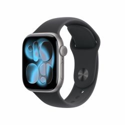 Apple Watch Series 11 GPS + Cellular 42mm Space Grey Aluminium Case with Black Sport Band - M/L 