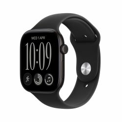 Apple Watch Series 12 GPS + Cellular 46mm Black Aluminium Case with Black Sport Band - M/L 