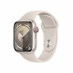 Apple Watch Series 9 GPS + Cellular 41mm Starlight Aluminium Case w/ Starlight Sport Band - S/M 
