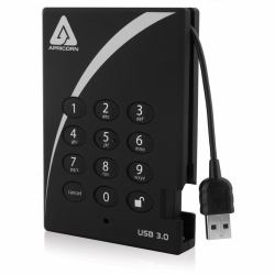 Apricorn A25-3PL256-1000 external hard drive 1 TB 5400 RPM USB Type-A 3.2 Gen 1 [3.1 Gen 1] Black 