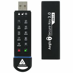 Apricorn Aegis Secure Key 3.0 USB flash drive 30 GB USB Type-A 3.2 Gen 1 [3.1 Gen 1] Black 