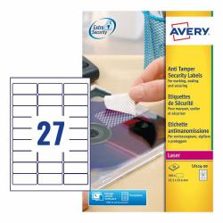 Avery L6114-20 Anti-Tamper Labels 20 sheets - 27 Labels per Sheet