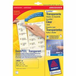 Avery J856325 self-adhesive label Transparent 350 pc[s] 