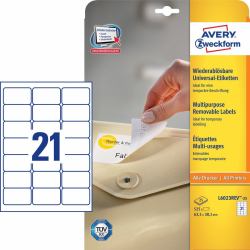 Avery White Multipurpose Labels, Removable 