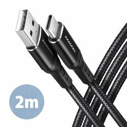 Axagon BUCM-AM20AB HQ USB-C <> USB-A cable 2 m 
