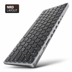 Axagon HMC-KB-NRD, USB 5Gbps hub w. keyboard, HDMI 4K/60Hz, 3x USB-A, SD/mSD, audio, PD100, Nordic layout 