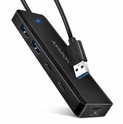 Axagon HUE-C2A 4× USB 5Gbps Hub, 2× USB-A & 2× USB-C, USB-C Power IN, 19cm USB-A Cable 