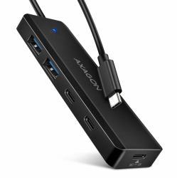 Axagon HUE-C2C 4× USB 5Gbps Hub, 2× USB-A & 2× USB-C, USB-C Power IN, 19cm USB-C Cable 