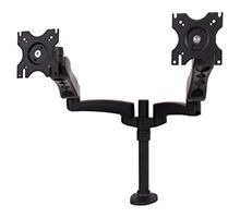 B-Tech Full Motion Twin Flat Screen Desk Mount with Double Arms 