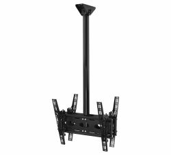 B-Tech Back-to-Back Universal Flat Screen Ceiling Mount with Tilt [VESA 400] - 2m Ø50mm Pole 