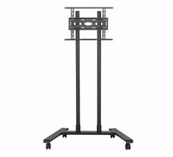 B-Tech Large Universal Flat Screen Trolley / Floor Stand [VESA 600 x 400] - 1.6m Ø50mm Poles 
