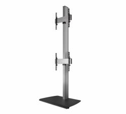 B-Tech SYSTEM X - Universal Dual Stack Flat Screen Floor Stand [VESA 600 x 400] - 2.4m 