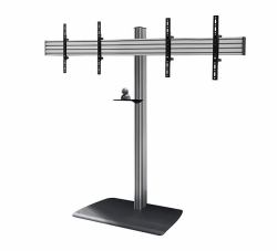 B-Tech SYSTEM X - Universal Twin Screen VC Stand [VESA 600 x 400] - 1.8m 