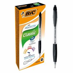 BIC Atlantis Classic Black Twist retractable ballpoint pen Medium 12 pc[s] 
