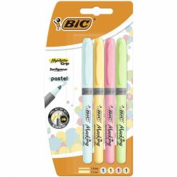 BIC Highlighter Grip Pastel marker 4 pc[s] Chisel tip Blue, Green, Pink, Yellow 