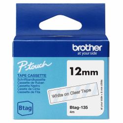 Brother BTAG-135 label-making tape White on transparent 