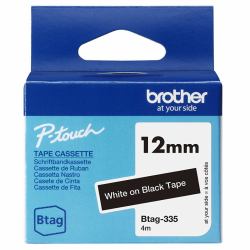 Brother BTAG-335 label-making tape White on black 