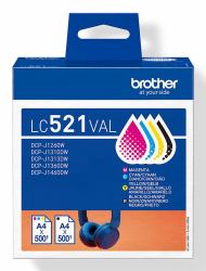Brother LC521VAL Genuine Ink Cartridge Value Pack 