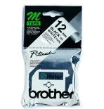 Brother Labelling Tape - 12mm, Black/White, Blister label-making tape M 