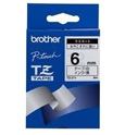 Brother Black on White Gloss Laminated Tape, 6mm label-making tape TZ 