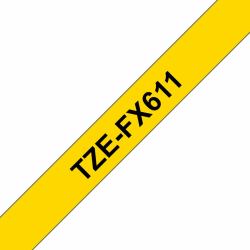 Brother TZE-FX611 label-making tape Black on yellow 