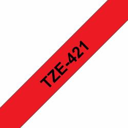 Brother TZE-421 label-making tape Black on red 