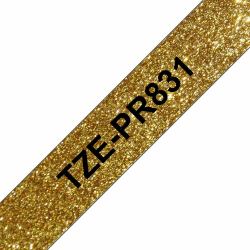 Brother TZE-PR831 label-making tape Black on gold 