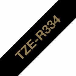 Brother TZE-R334 label-making tape Gold on black 