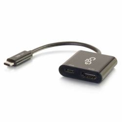 C2G USB C to HDMI Audio/Video Adapter w/ Power Delivery - USB Type C to HDMI Black 