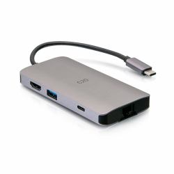 C2G USB-C 8-in-1 Mini Dock with HDMI, 2x USB-A, Ethernet, SD Card Reader, and USB-C Power Delivery 