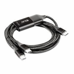 CLUB3D USB Type-C, Y charging cable to 2x USB Type-C max. 100W, 1.83m/6ft M/M 