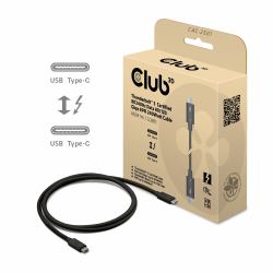 CLUB3D Thunderbolt™ 5 Certified 8K240Hz Data 80/120 Gbps EPR 240 Watt Cable M/M 1m / 3.28ft 