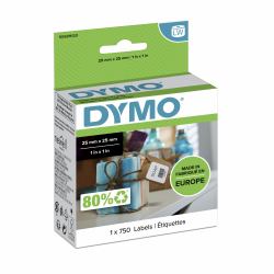 CTS DYMO Authentic LabelWriter Small Multi-Purpose Labels | 25mm x 25mm | Roll of 750 Easy-Peel Labels | Self-Adhesive | for LabelWriter Label Makers 