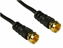Cables Direct F M/M, 2m coaxial cable Black 